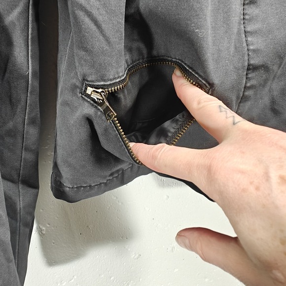 Gap Womens Black Quilted Denim Moto Bomber Jacket Size 10 - Picture 3 of 10